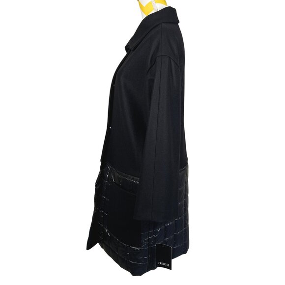NWT Carlisle Wool Blend Removable Puffer Bottom 2-In-1 Coat • Size 6 • Black - Picture 4 of 9